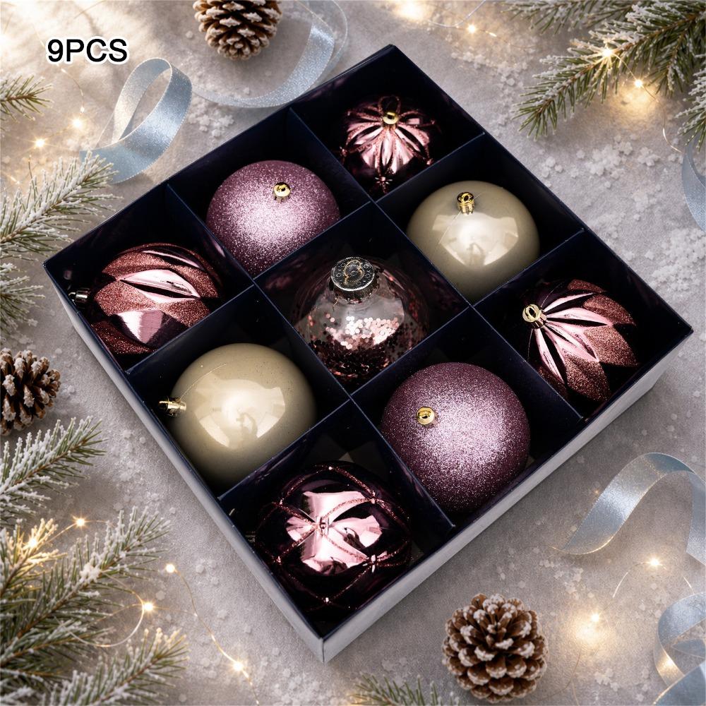 Plastic Christmas Ball Ornaments Red Gold Round Xmas Tree Decorations Shiny Matte Festive Christmas Balls Home Decoration