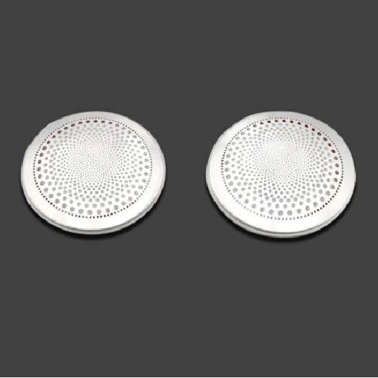 For Jaguar F-pace 17-2020 Cover Trim Dashboard L&R Speaker Sound Silver Steel