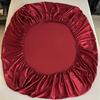 1Pc Satin Elastic Fitted Sheet Solid Mattress Cover for Single Double Couple King Queen Full Twin Bedsheet Satin Bed Linen