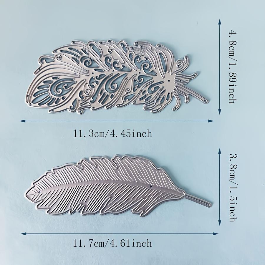 2pcs Feathers Metal Die cutting Dies For DIY Scrapbooking Photo Album Decorative Embossing Folder Stencil Die Cut