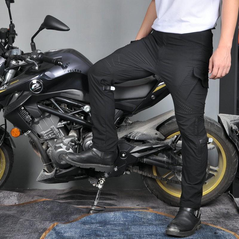 Mens Motorcycle Riding Pants With Ventilated Mesh High-Waist Adjustable Fit Breathable Protective Gear