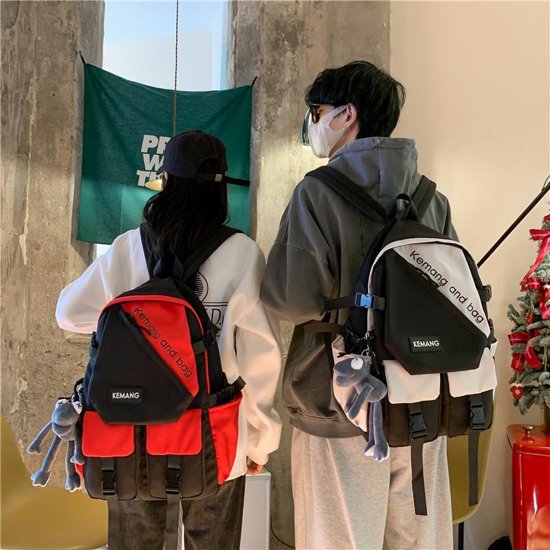 School Bag Female Large Capacity Japanese Junior High School High School Student Backpack Color Matching Tooling Backpack