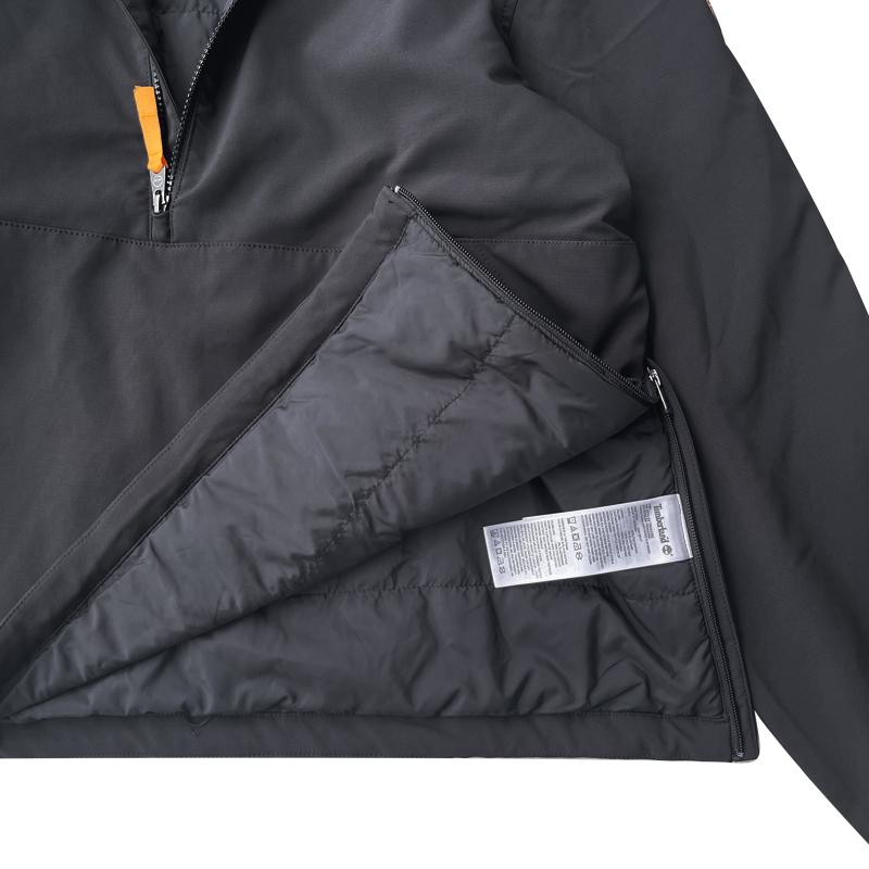 Timberland Comfortable Half-Zip Windproof Hooded Cotton Jacket Men Jackets Black TB0A238Z-001