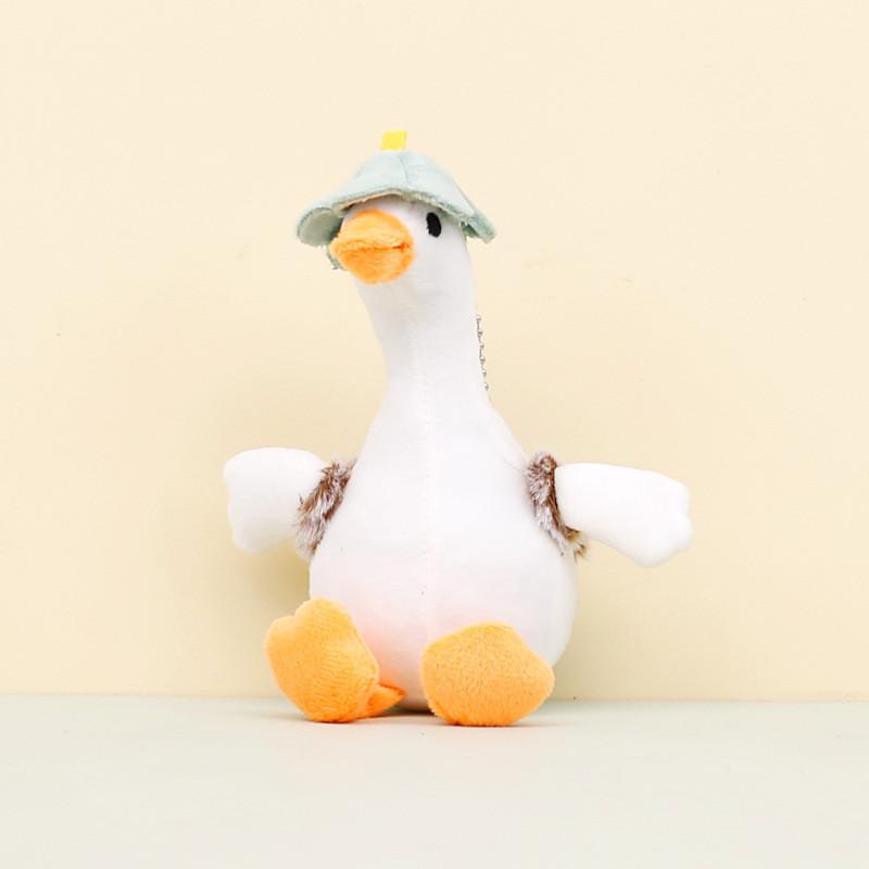 Adorable White Goose Plush Toy Keychain Cartoon Duck Doll Backpack Charm