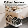 Pots And Pans Organizer Under Cabinet Sliding Pot Lid Storage Holder Kitchen Adjustable Slide Out Dish Pan Storage Rack Shelf