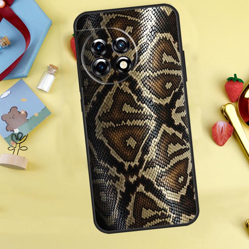 Snake Skin Cover For OnePlus 13R 13 12 12R 11 10 Pro 8T 10T OnePlus Nord 4 CE 2 3 Lite N30 N10 N20 Case
