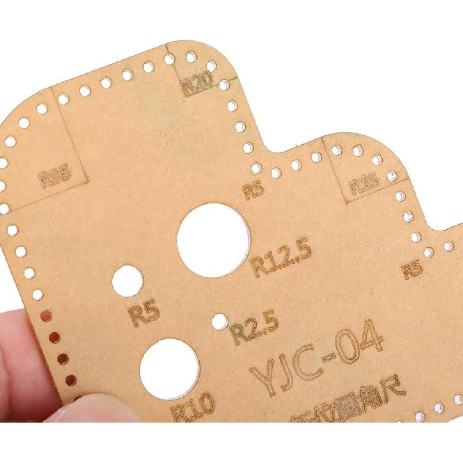 4 Pcs Circle Corner Template, Acrylic Leather Circle Corner Template DIY Leather Craft Auxiliary Cutting Ruler Stencil for Handmade Craft Making