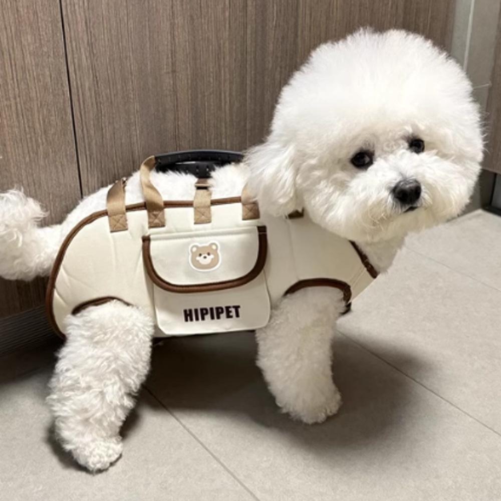 Pet Backpack Dog Go Out Convenient Backpack Hand Bag Traction Rope Breathable Travel Shoulder Bag Multi-functional Backpack