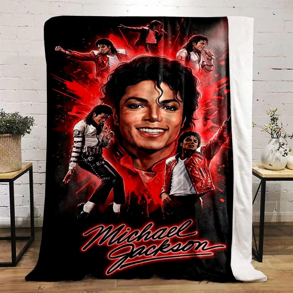 Michael Jackson themed vibrant red design Warm blanket Flannel blanket for bedroom, living room, sofa, and nap sofas