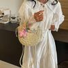 New Fashion Women Woven Bag Portable Basket Female Summer Popular Crossbody Straw Bag