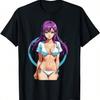 Sexy Waifu Otaku Anime Girl Japanese In Black And White Art T-Shirt