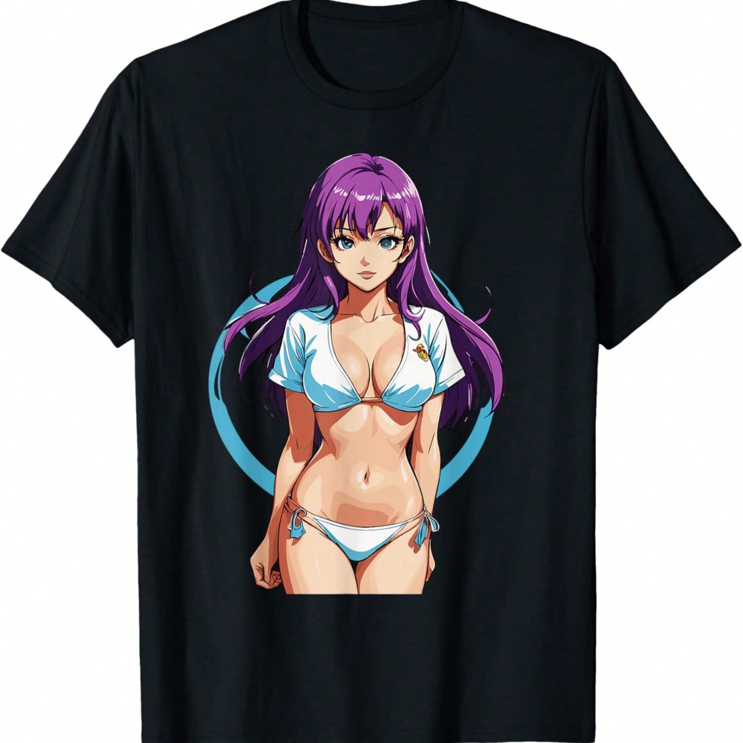 Sexy Waifu Otaku Anime Girl Japanese In Black And White Art T-Shirt S разноцветный