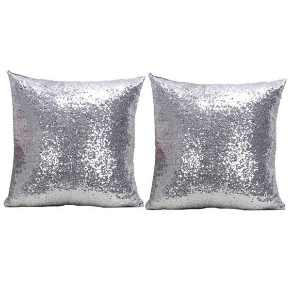 Luxurious Satin Sequin Pillow Cover 17 Inches With Handpainted Floral Design For Home Decor