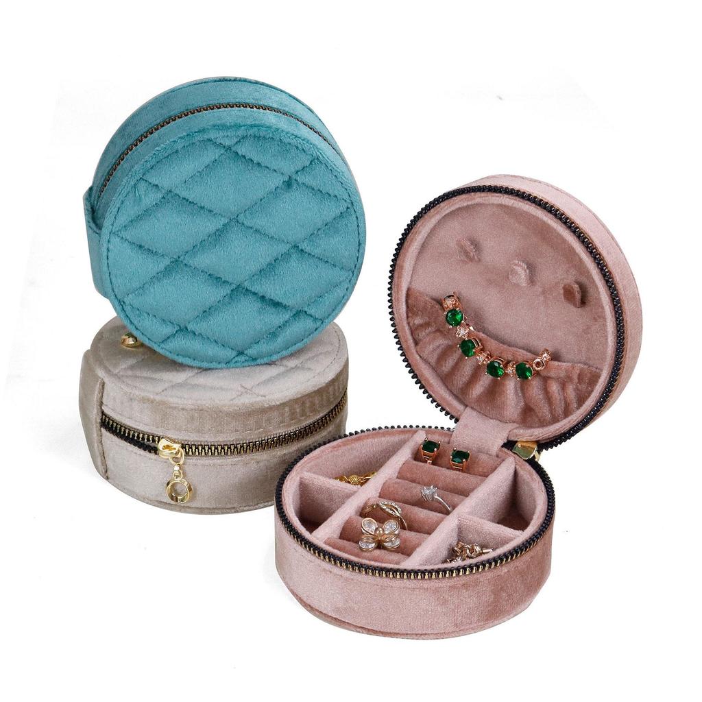 Boîte à Bijoux de Luxe en Velours pour Bagues, Colliers et Puces d'Oreilles - Solution de Rangement Portable et Élégante