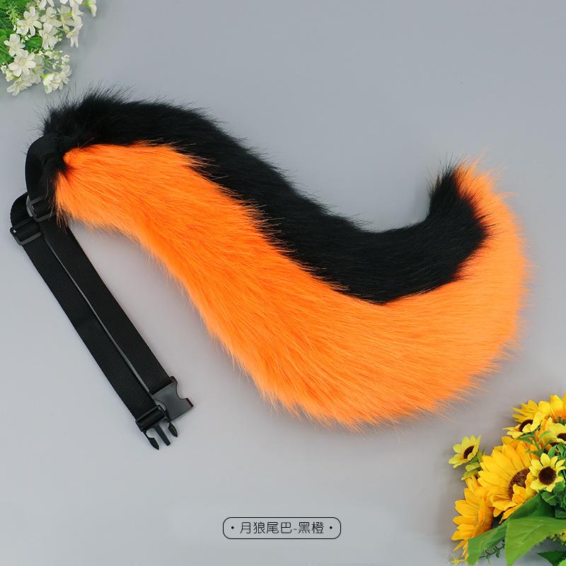 Moon Wolf Tail JK Girl Cosplay Accessories Faux Fur Wolf Tail Women Lolita Furry Cosplay Animal Tails Halloween Party Role Play