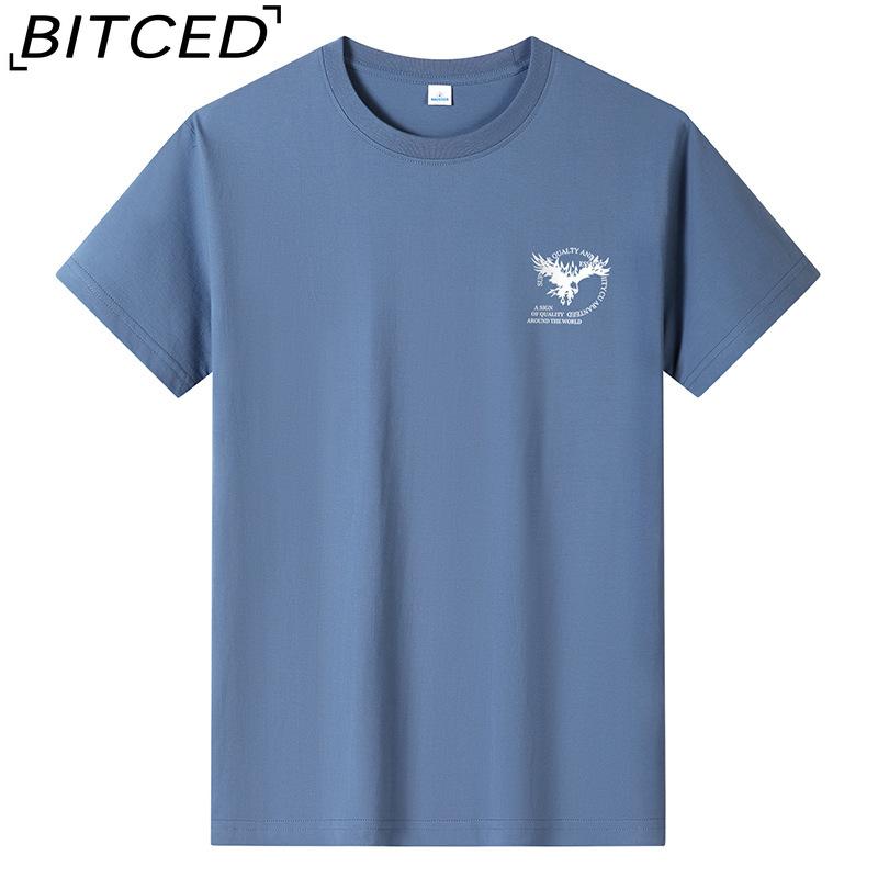 BITCED Хлопковая футболка с коротким рукавом, мужская модная свободная рубашка с половиной рукава, сострадательная рубашка с принтом