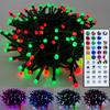 Wafloter Mehrfarbige RGB Weihnachts-Lichterketten mit Fernbedienung, 200 LEDs 20 Meter 128 Modi Farbwechsel Weihnachtsbaum-Lichter, Wasserdichte Baumlichter