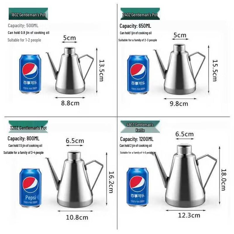 Anti-Drypp Olje- og Sausdispenser i Rustfritt Stål 304