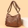 Vintage Soft Leather Luxury Purses and Handbags High Quality Women's Bag Design Multi-pocket Ladies Crossbody Shoulder Bags
