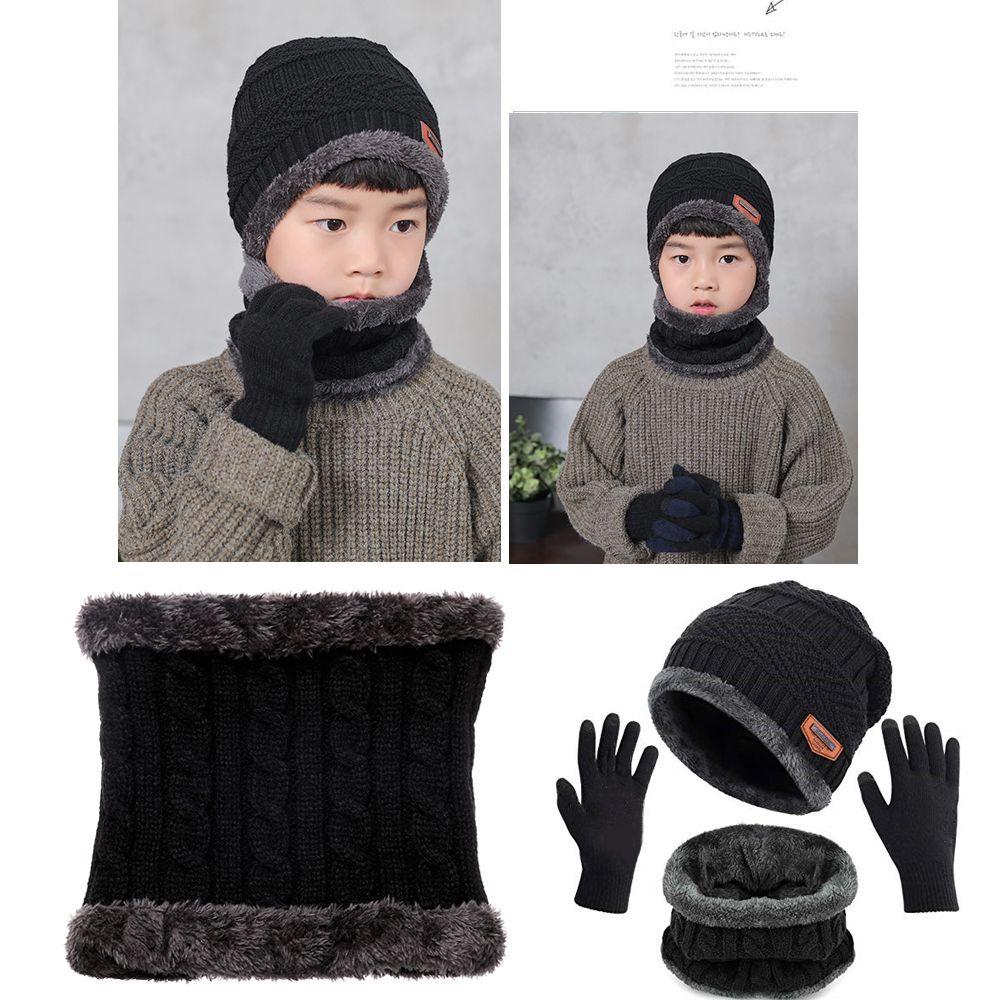 Set Touch Screen Gloves Winter Warm Neck Warmer Beanie Hat And Neck Scarf Hat Scarf Gloves Set