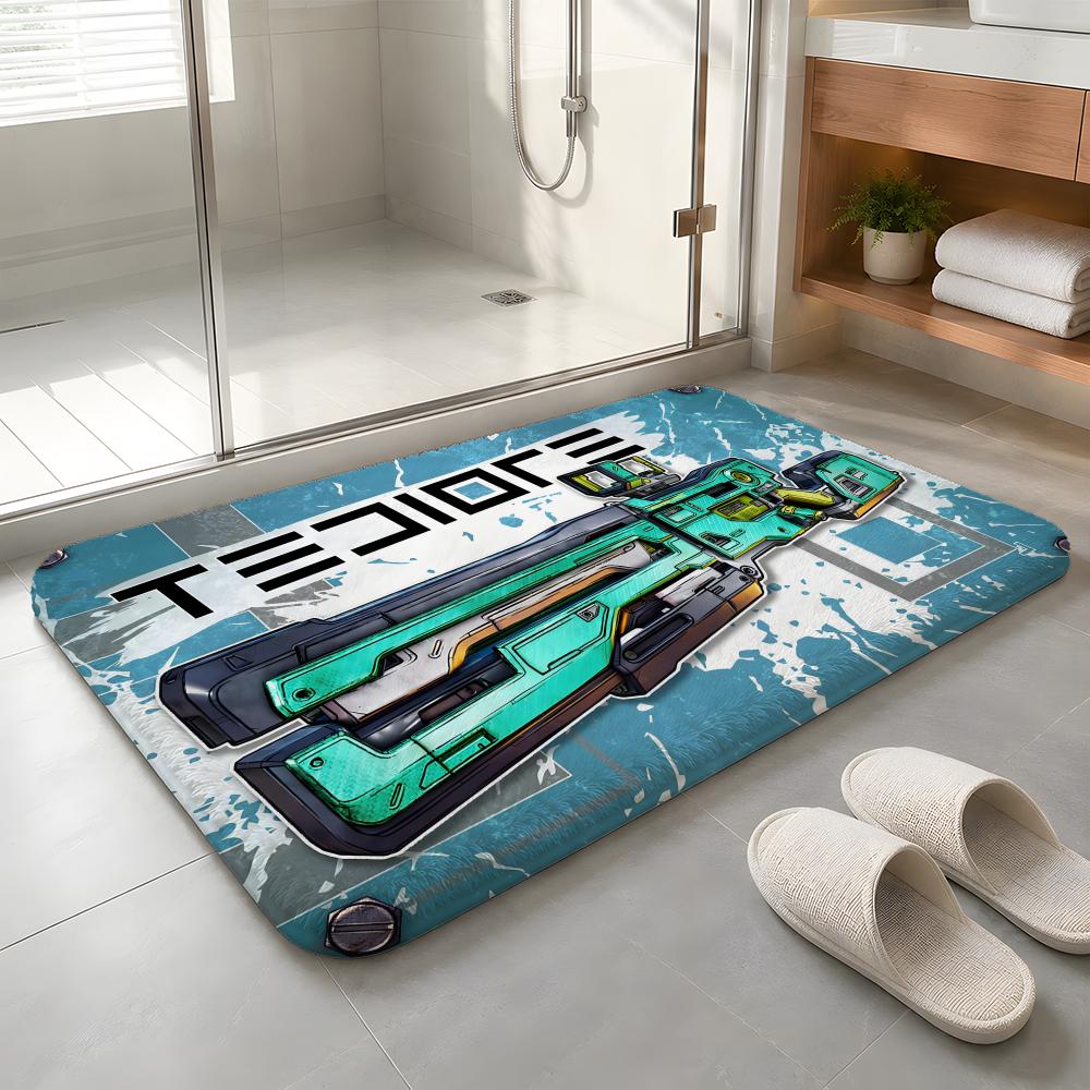 Classic B-Borderlands-Games Floor Mat Machine Washable Soft Flannel Area Rug, Non-Slip Absorbent Floor Mat for Living Room