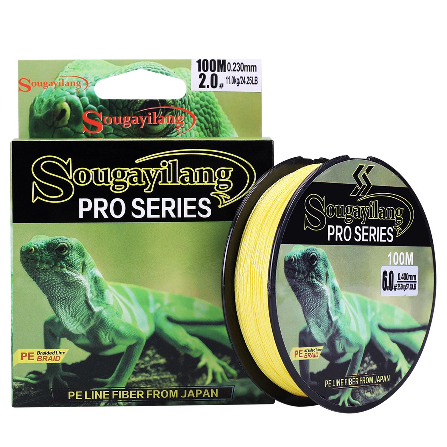 

Леска, 4 нити, 100 м, плетеная леска, 4 нити, полиэтиленовая спиннинговая рыболовная катушка, плетеная леска 0.8 жёлтый