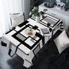 Černá Šedá Geometrické Barevné Bloky Ubrus Dekorace na Sváteční Večírek Moderní Abstraktní Umění Obdélníkové Ubrusy Dekorace Kuchyňského Stolu