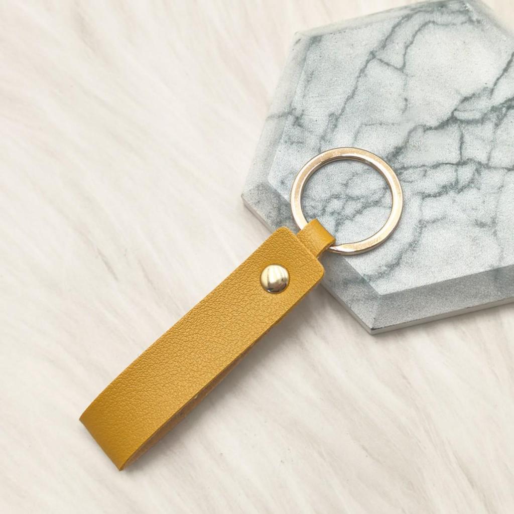 Creative Solid Color PU Leather Keychain | Small Gift for Business