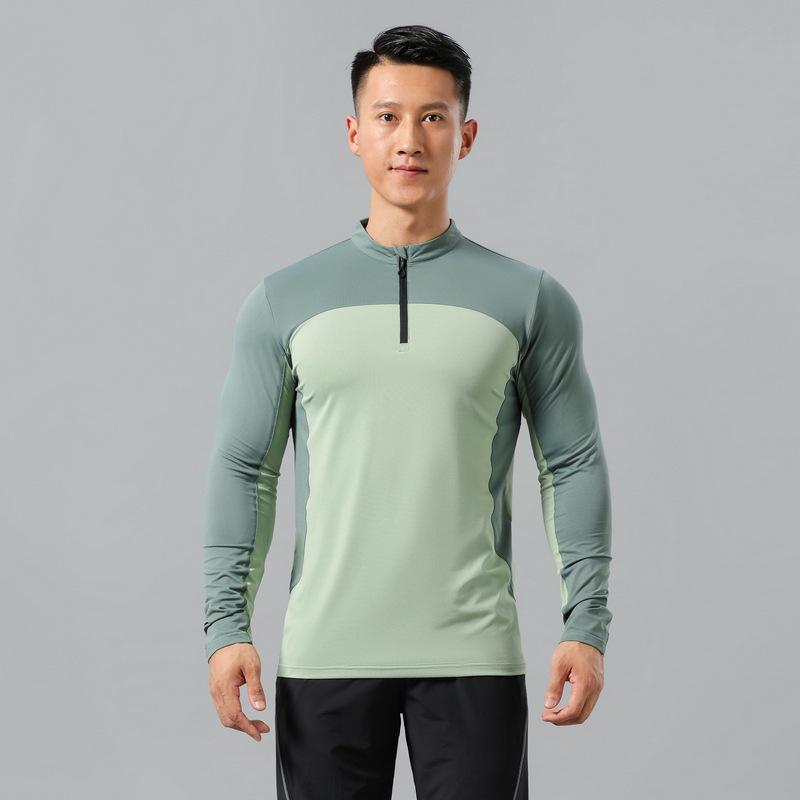 Bărbați Sporturi în aer liber Alpinism Drumeții mâneci lungi Guler Stand Respirabil Tricou cu elasticitate absorbantă de transpirație