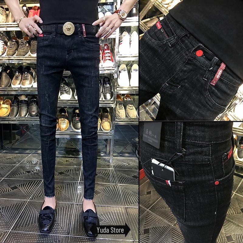 

Модные узкие джинсы Nine-Point в корейском стиле для мужчин 28 (90-105 kg)