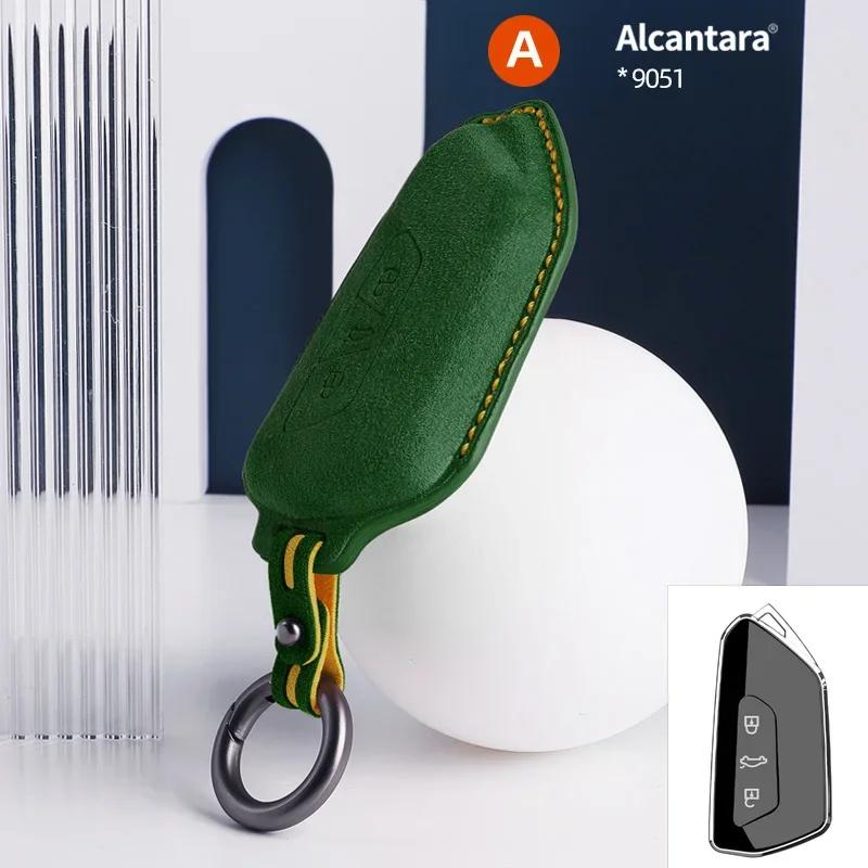 For VW Volkswagen Golf 8 Tuang X ID4 ID6 ID3 Talagon Lamando L Suede Remote Car Key Case Shell Keychain for VW Car Key