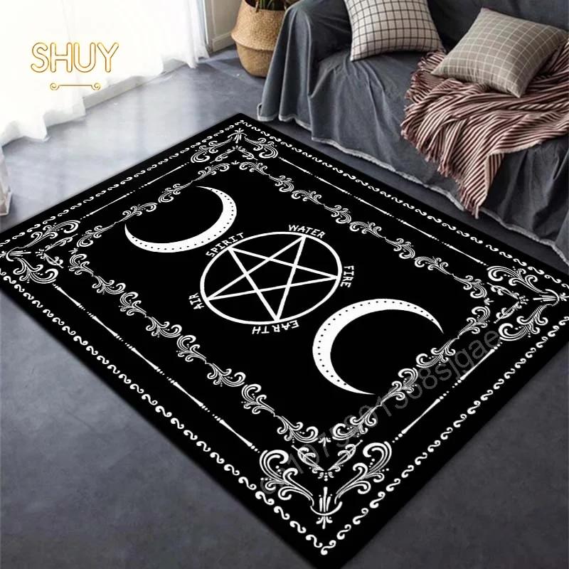 

Алтарь магия луна викка сатанинский ковер для гостиной колдовство ванная напольный коврик украшение дома большая площадь спальня прикроватные коврики 30x50cm-12x20in