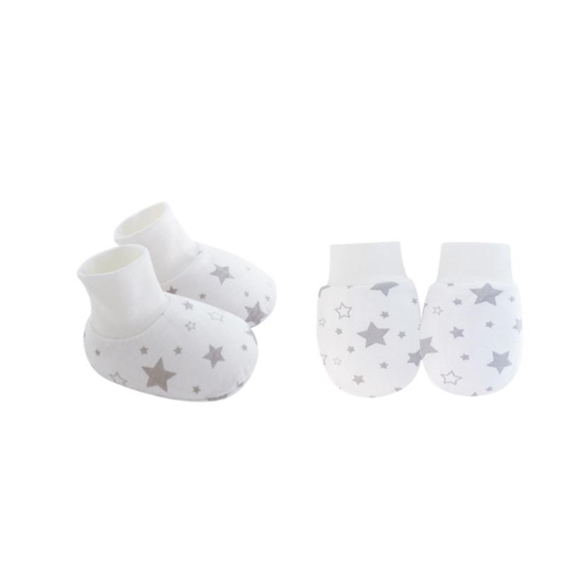 No Scratch Mittens Socks Set Toddler Mitts Baby Mittens Cotton Gloves Footwear Baby Breathable Gloves for Boys Girls