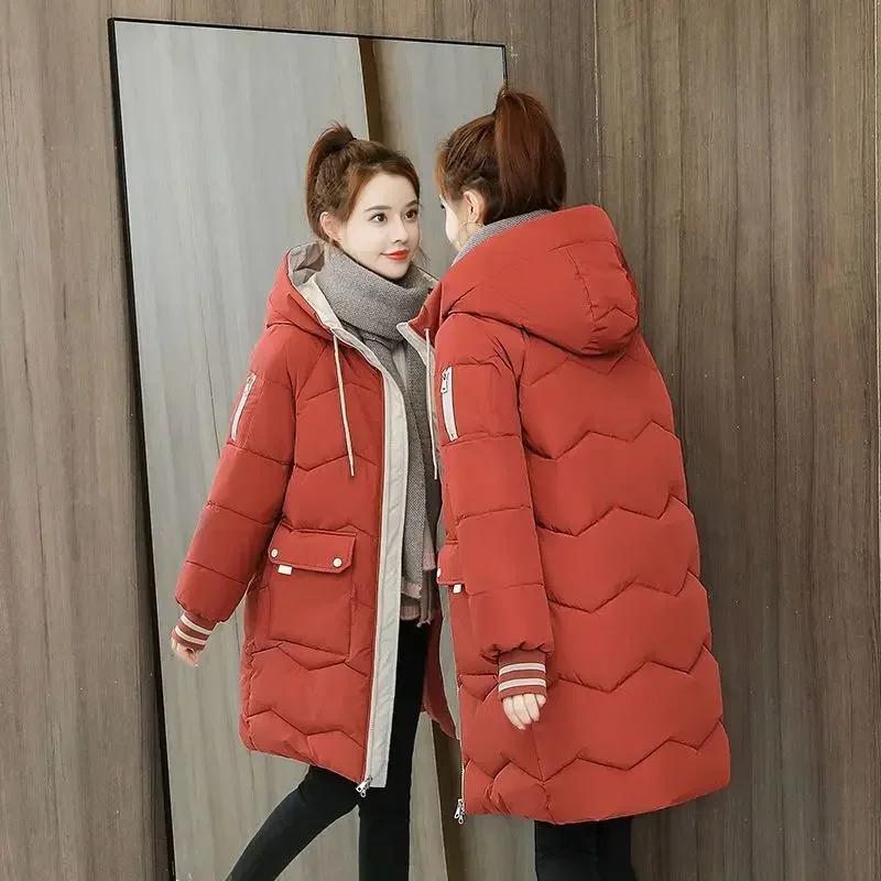 Winter Women Jacket Coats Long Parkas Female Down Cotton Hooded Overcoat Thick Warm Jackets Windproof Casual Coat
