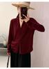 Women's V-Neck Lightweight Wool Cardigan - Ribbed Knit, Pleated, Long Sleeve, Versatile Layer