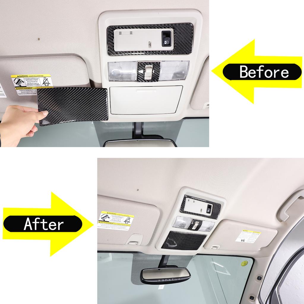 Carbon Fiber Front Reading Lamp Light Panel Sticker For Nissan Titan 2016-23