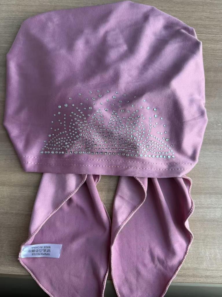 Dehnbarer Polyester Strass Beanie Kopftuch für Damen