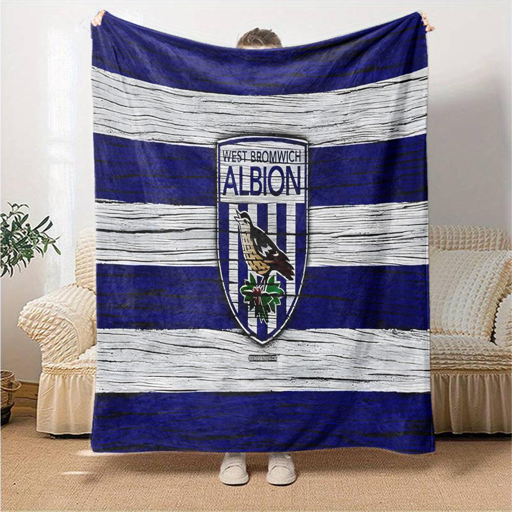 Bromwich Albion Flannel Blanket, Soft Polyester, Modern Design, All-Season for Camping, Travel, Gifts for holidays or birthdays