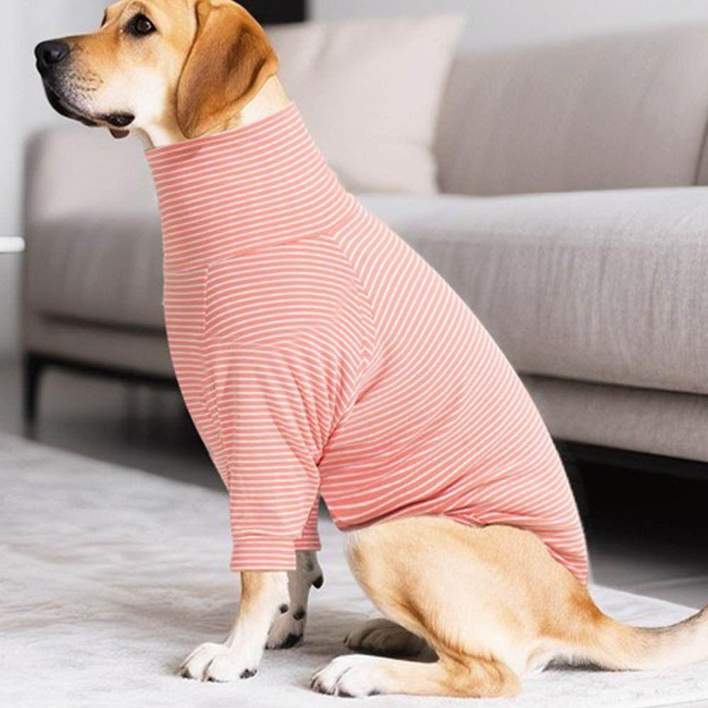 Dog Pullover with Stripes Dog Pajamas 2 Legged Soft and Comfortable Dog Jumpsuit Soft Fleece Warm Dog Recovery Suit Dogs Clothes