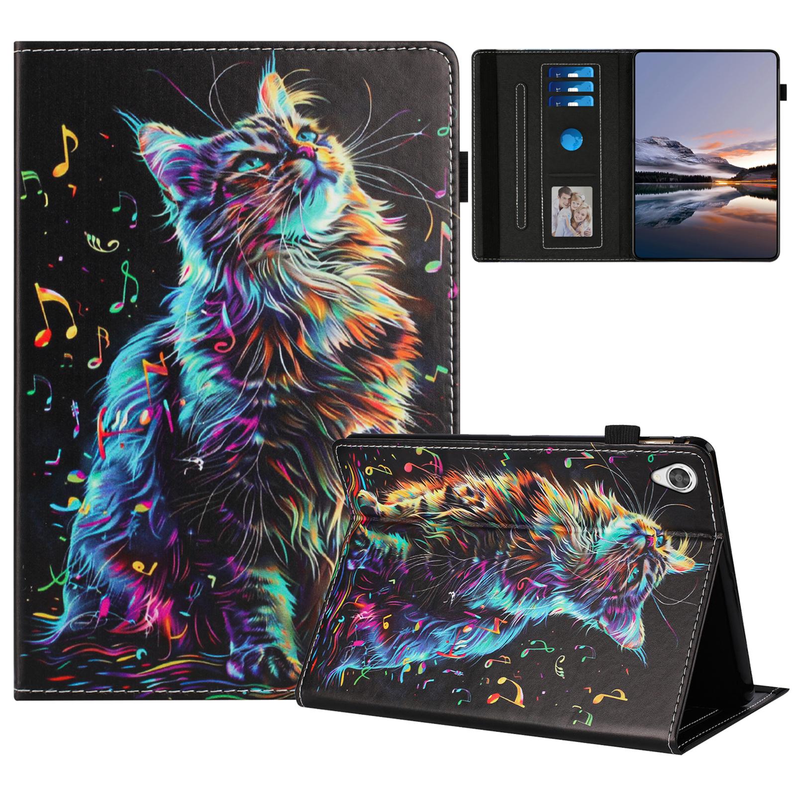 

Чехол-книжка из кожи с рисунком для Lenovo Tab M10 HD Gen 2, с функцией Авто Сон/Пробуждение, держателем для карт A
