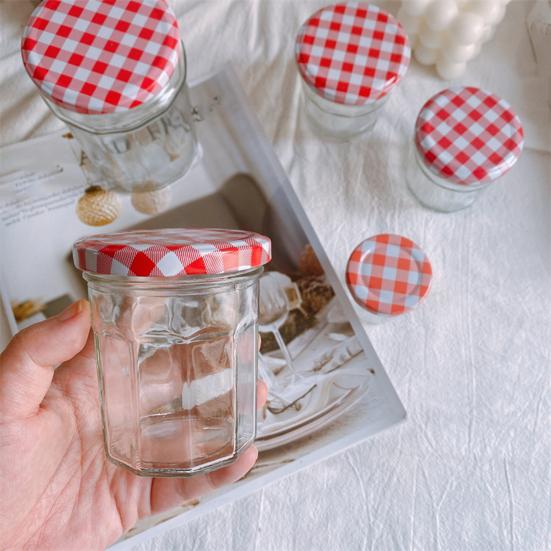 5Pcs 50/150/250/380ML Transparent Glass Pickle Bottle with Lid Multifunctional Strawberry Jam Spice Storage Jar Reusable Empty Food Container