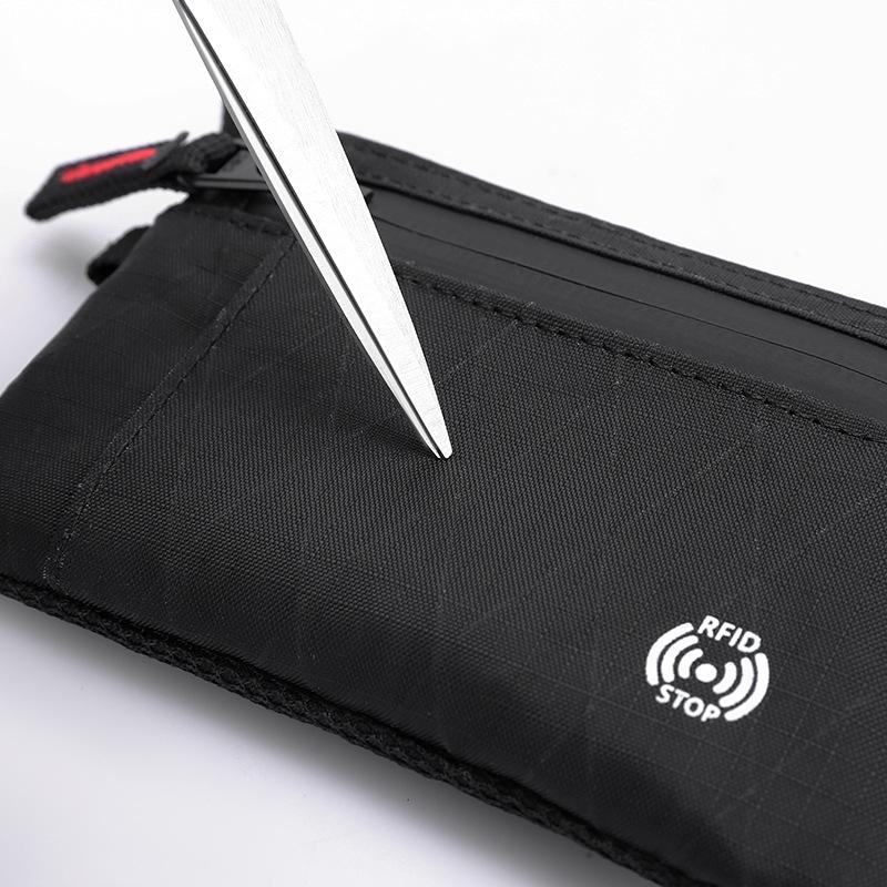 Rfid Credit Card Holder Men Wallets Luxury Nylon Slim Wallet Zipper Key Card Case Male Tactical Purse Coin Purse With Carabiner