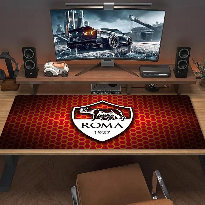 AS Roma Football Color Mouse Pad Large Gaming Table Cushion Non-slip Laptop Tablet Big Mousepad XXL Mat Mini PC Playmat With Lock edge