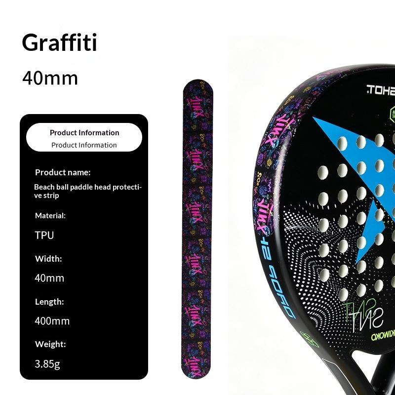 Shock Absorption Padel Racket Protection Tape Anti-Fall Scratch-Proof Paddle Head Edge Sticker High Elasticity Reduce Friction