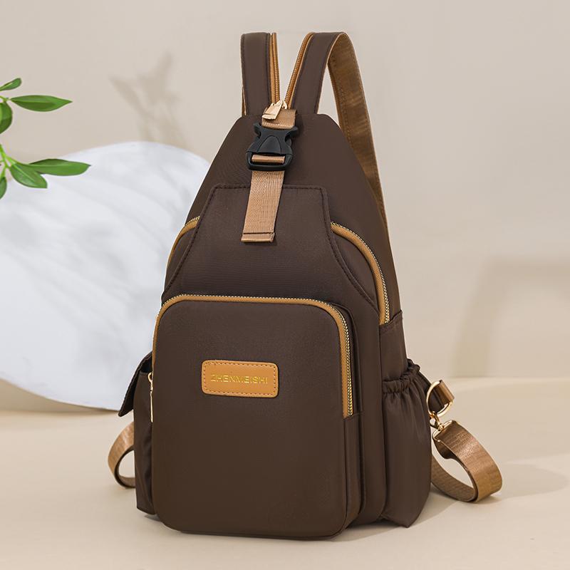Large Capacity Backpack Water-Repellent Nylon Bag Multi-Functional Chest Bag Women's Travel Shoulder Bag
