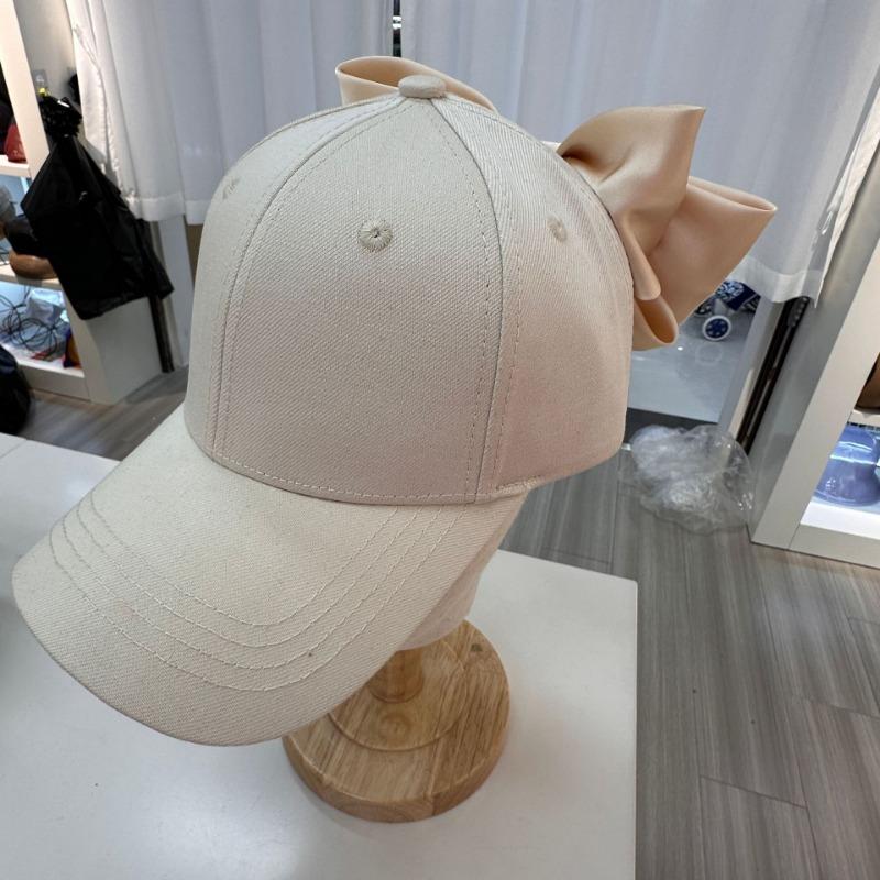 Hat female versatile bow sweet and cute big head circumference baseball cap showing face small casual cap