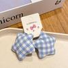 Korean Style Blue Lace Plaid Hair Clip: Fresh, Sweet, and Versatile BB Clip for Children's Bangs.