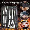 Cooking Oven Set Stainless Steel BBQ Grilling Combination Tools Portable Cloth Bag Barbecue Grill Set for Men Women Gift