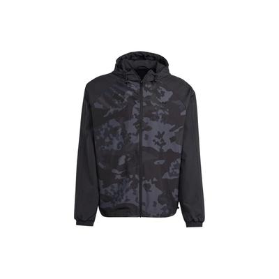 Originals All Over Print Hooded Zip Fitted Long Sleeve Jacket Men Jackets Black IS0258