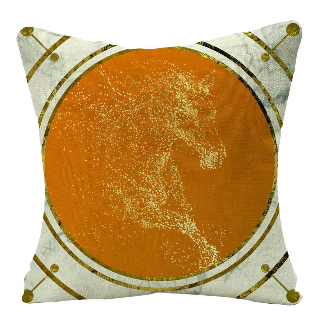 Modern Simple Orange Geometric Abstract Linen Pillow Cover Home Cushion Cushion
